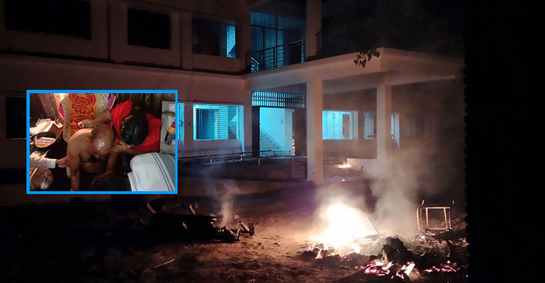 উপজেলা পরিষদ-থানা ঘেরাও, এসিল্যান্ড অফিসে আগুন