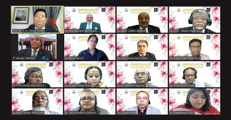 এনএসইউ’র ভার্চুয়াল ওরিয়েন্টেশন প্রোগ্রাম অনুষ্ঠিত