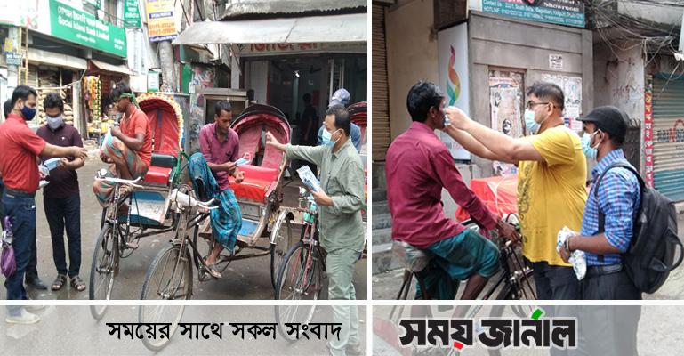 করোনা সচেতনতায় রাজধানীতে ওয়াইজেএফবি'র প্রচারণা