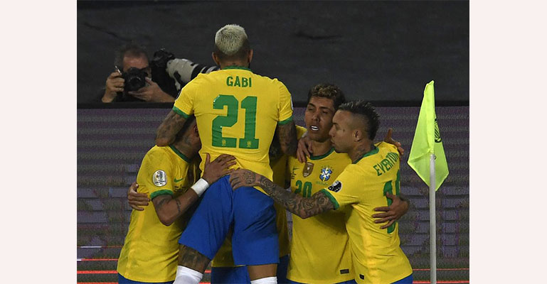 কলম্বিয়াকে হারিয়ে গ্রুপ চ্যাম্পিয়ন ব্রাজিল