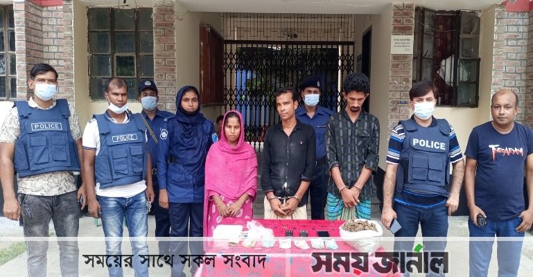 সালথায় ৩ মাদক ব্যবসায়ী আটক