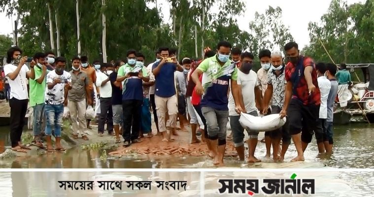 লক্ষাধিক মানুষের দুর্ভোগ কমাতে কুড়িগ্রামে সড়ক মেরামত করলো ছাত্রলীগ