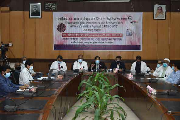 বিএসএমএমইউয়ে টিকা গ্রহীতাদের ৯৮ শতাংশের শরীরে এন্টিবডি মিলেছে