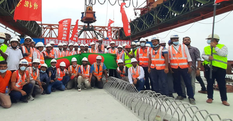 পদ্মা সেতুর সড়কপথ এখন দৃশ্যমান