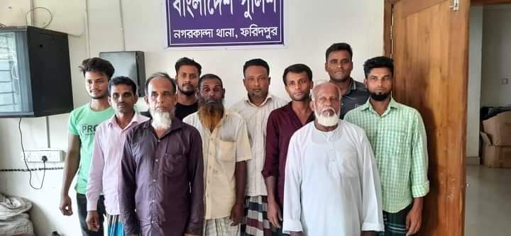 ফরিদপুরে পুলিশের হাতে আটক ১০