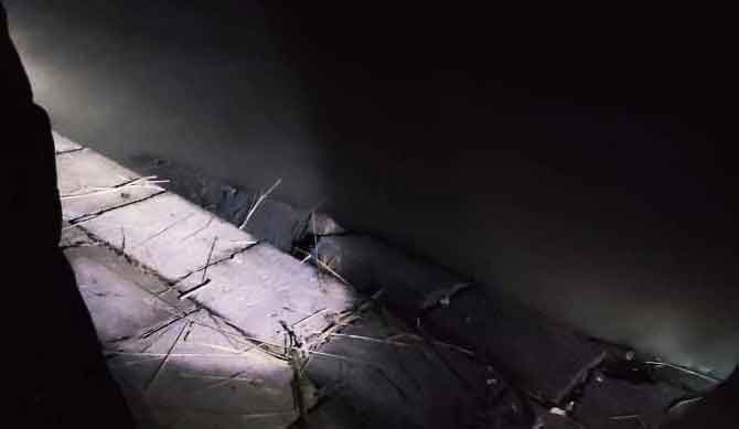 ফরিদপুরে পদ্মা নদী সংরক্ষণ বাঁধের সিসি ব্লকে ধ্বস