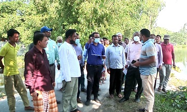জাতীয় নদী রক্ষা কমিশনের কুড়িগ্রামের চাকিরপাশার নদী পরিদর্শন