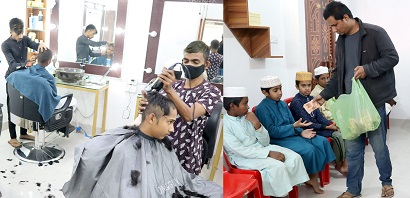 ঠাকুরগাঁওয়ে ৫০ এতিম শিশুর ফ্রিতে চুল কাটাঁনো