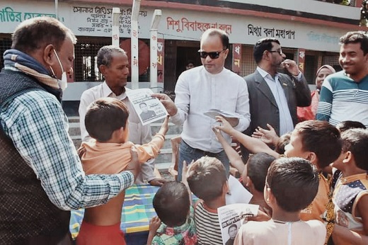 হাতীবান্ধায় নৌকার প্রচারণায় মাহমুদুল হাসান সোহাগ