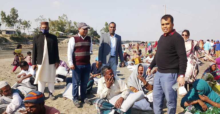 কুড়িগ্রামে ভাঙ্গনে ঘর-বাড়ি হারানো ৮৩টি পরিবারকে সহায়তা