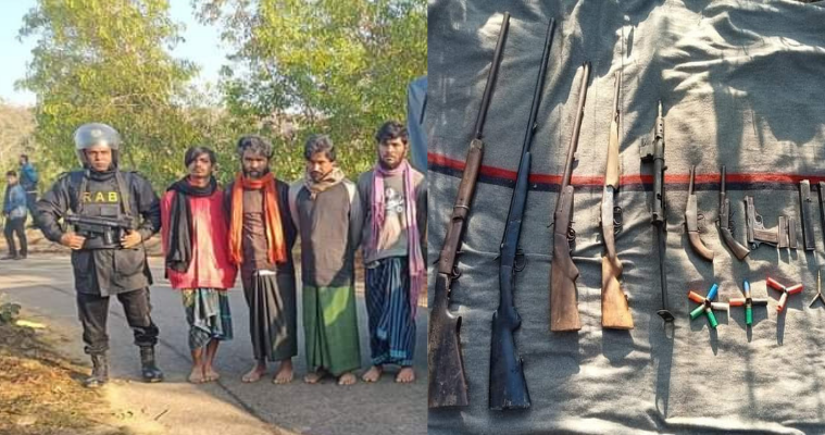 নাইক্ষ্যংছড়ির গহীন অরণ্যে অস্ত্রসহ ৪ রোহিঙ্গা আটক