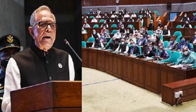 বছরের প্রথম অধিবেশন শুরু রাষ্ট্রপতি ভাষণ দিয়ে