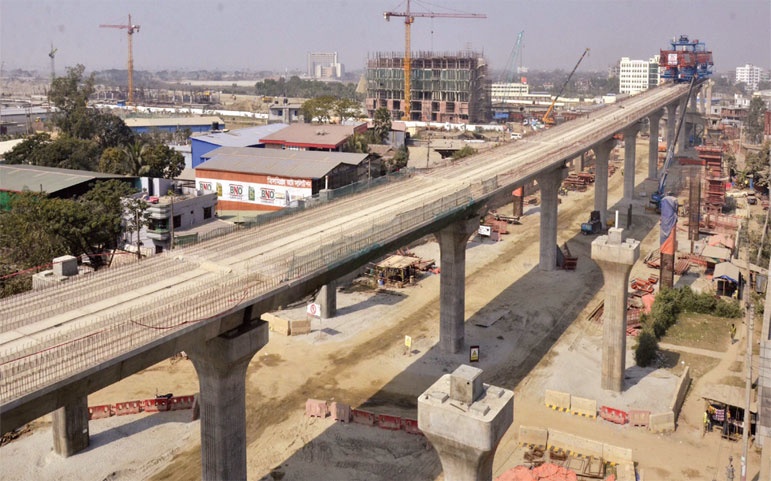 দৃশ্যমান হলো মেট্রো রেলের পুরো কাঠামো