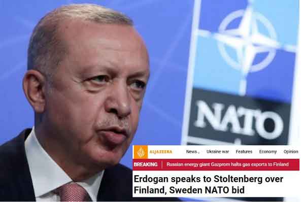 ন্যাটো প্রধানের সঙ্গে এরদোগানের ফোনালাপ