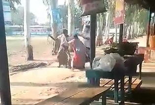 নাটোরের সিংড়ায় বিধবা নারীকে যুবকের লাঠিপেটা, ভিডিও ভাইরাল