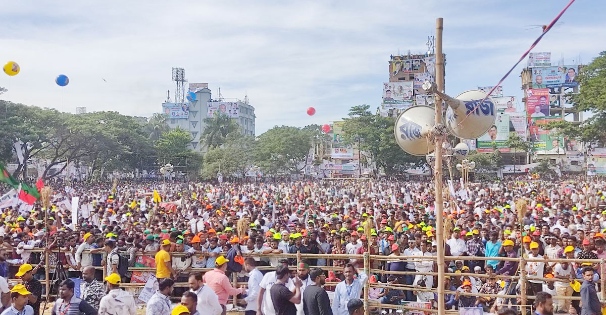 সিলেটে এক ঘণ্টা আগেই বিএনপির গণসমাবেশ শুরু