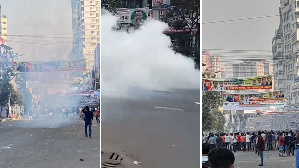 পল্টনে পুলিশের সঙ্গে বিএনপি নেতাকর্মীদের সংঘর্ষ