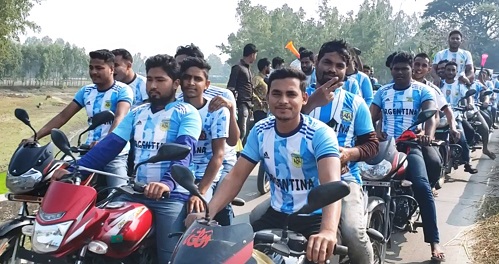 কুড়িগ্রামে আর্জেন্টাইন সমর্থকদের মোটরসাইকেল শোভাযাত্রা
