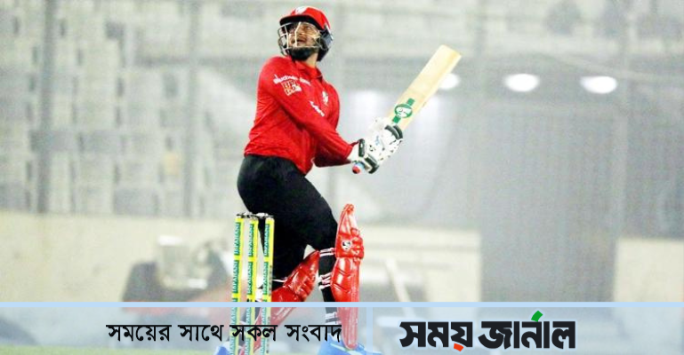 ব্যাট হাতে বিধ্বংসী সাকিব, বরিশালের বড় সংগ্রহ