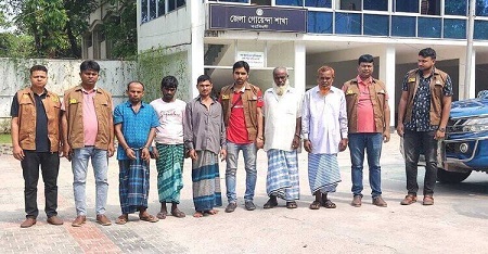 নরসিংদীতে শিবপুরে অস্ত্রসহ আন্ত:জেলা ডাকাত চক্রের ৫ সদস্য গ্রেপ্তার