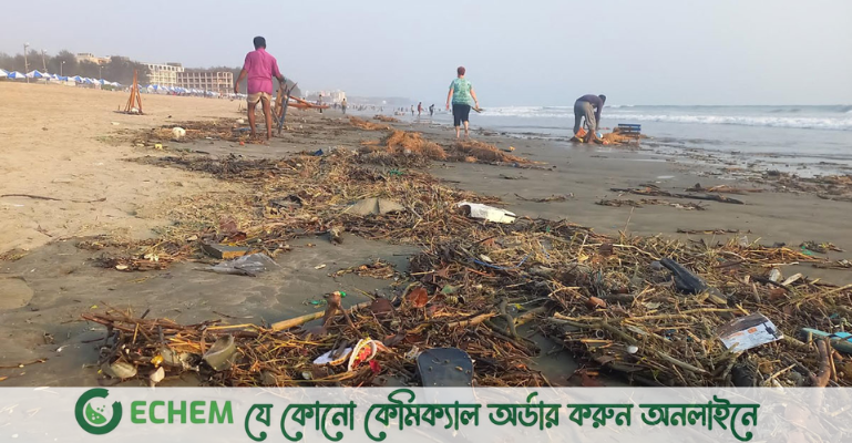 জেলিফিশ-ডলফিনের পর কক্সবাজার সৈকতে এবার বর্জ্যের ঢল