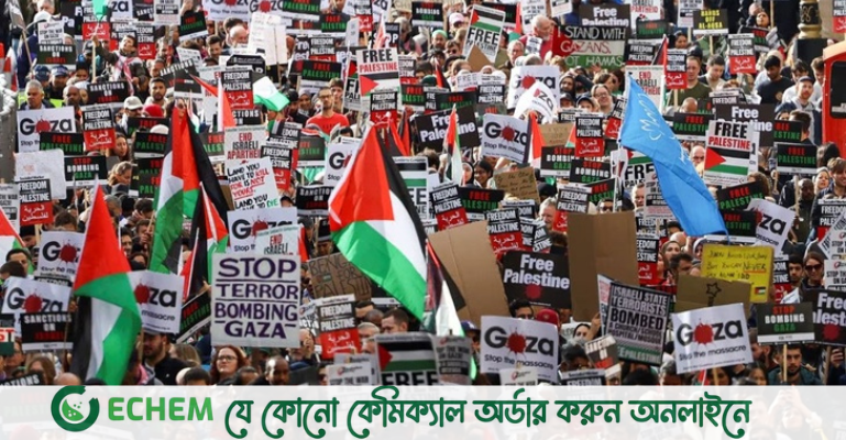 লন্ডনে ফিলিস্তিনের পক্ষে লাখো মানুষের বিক্ষোভ
