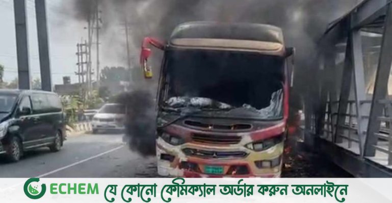 গাজীপুরে শ্রমিক বিক্ষোভ, দুই বাসে আগুন