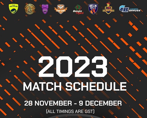 আবুধাবি টি-টেনের সূচি ঘোষণা