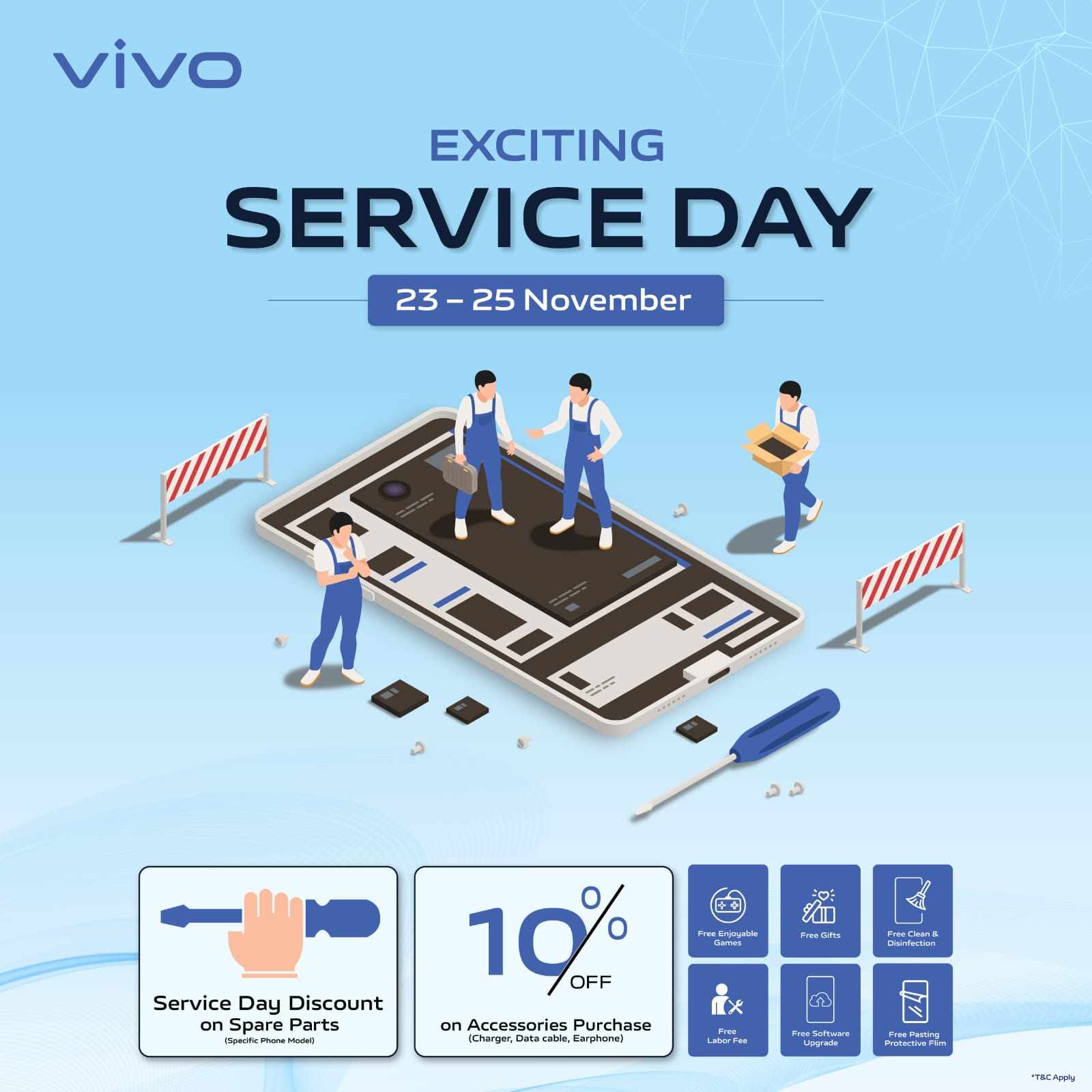 ভিভো সার্ভিস ডে’তে এক ঘন্টায় মিলবে ফ্লাশ রিপেয়ার