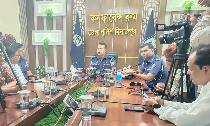 দিনাজপুরের নবাগত পুলিশের সুপারের সাথে সাংবাদিকদের মতবিনিময়