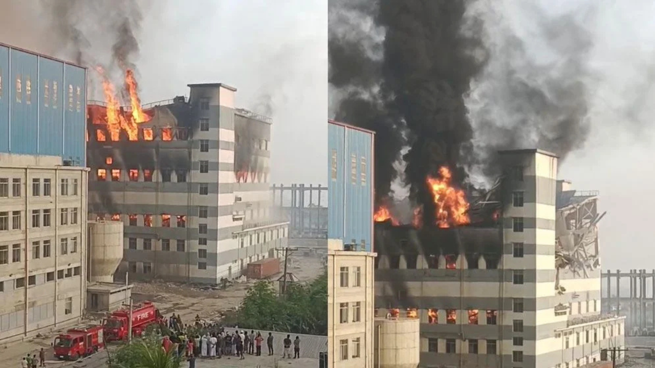 ভয়াবহ আগুনে পুড়ছে মেঘনা গ্রুপের পেপার মিল