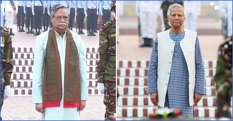 জাতীয় স্মৃতিসৌধে রাষ্ট্রপতি ও প্রধান উপদেষ্টার শ্রদ্ধা