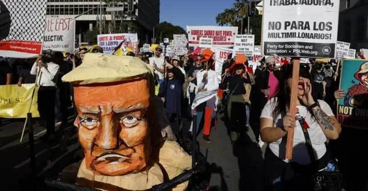 ট্রাম্পবিরোধী বিক্ষোভে উত্তাল যুক্তরাষ্ট্র