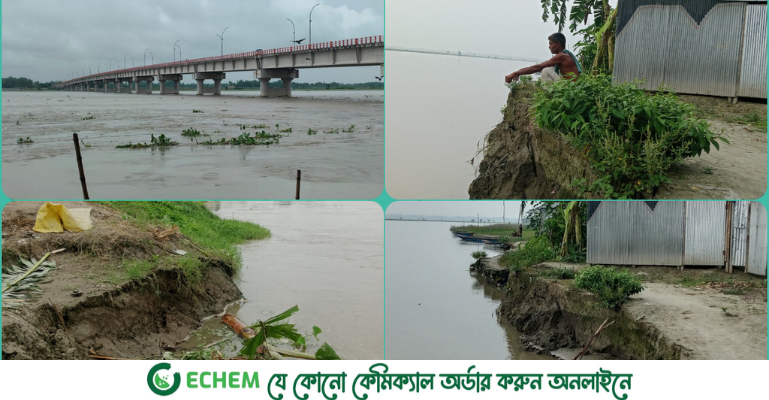 তিস্তা সেতু রক্ষা বাঁধে ধস, বাড়ছে ভাঙন আতঙ্ক