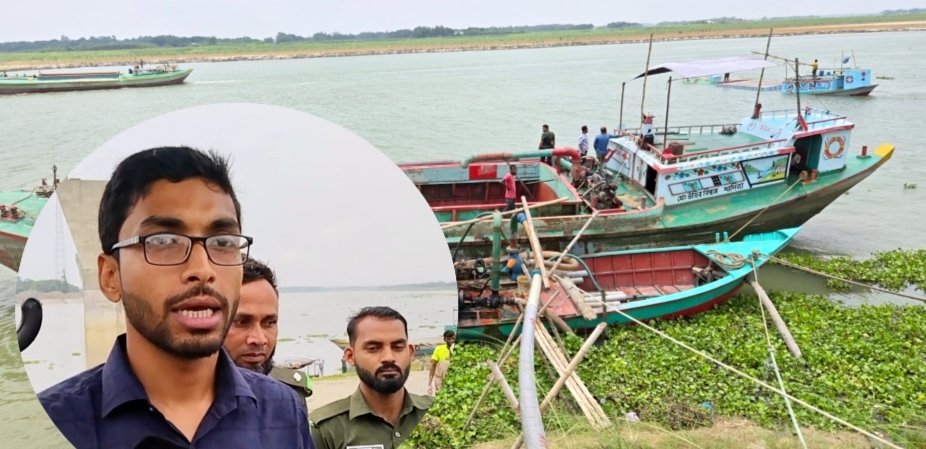 ফরিদপুরের মধুখালীতে অবৈধ বালু উত্তোলন: ড্রেজার-বাল্কহেড জব্দ, আটক ১